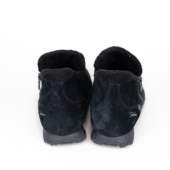 Skechers Relaxed Fit Bikers Zippiest Boot Black Bootie Sneaker Women 8 - Picture 4 of 9